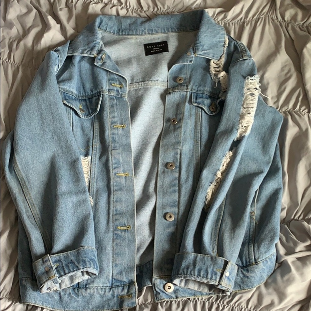 love tree ripped denim jacket